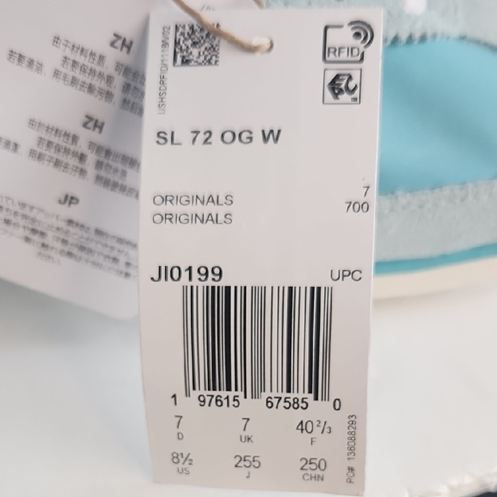 Adidas SL 72 OG Women's Light Blue and White Sneakers - Picture 7 of 8